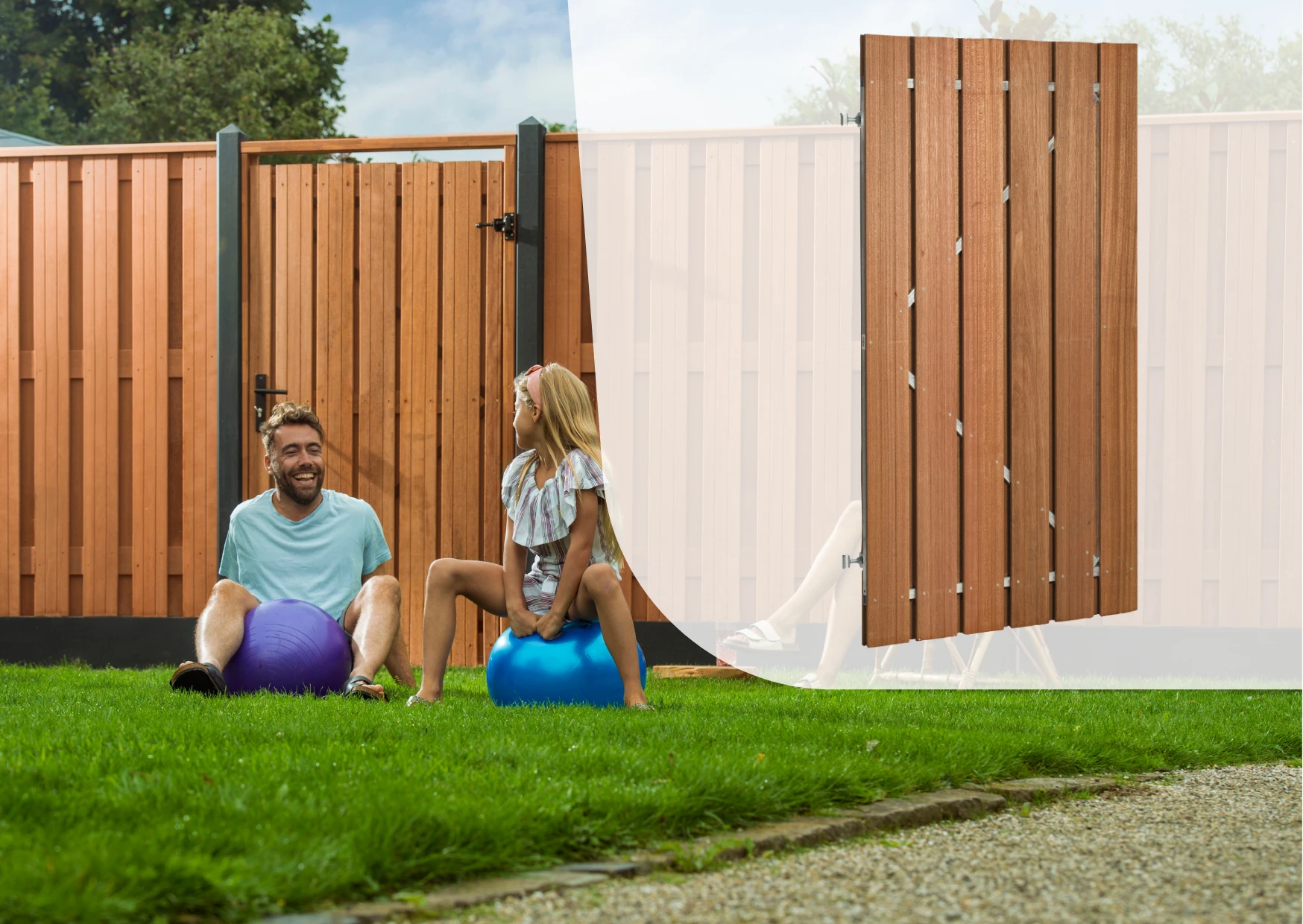 Hardhout Poortdeur Geschaafd op Stalen Frame 100 x 190 cm OP = OP - Afbeelding 3